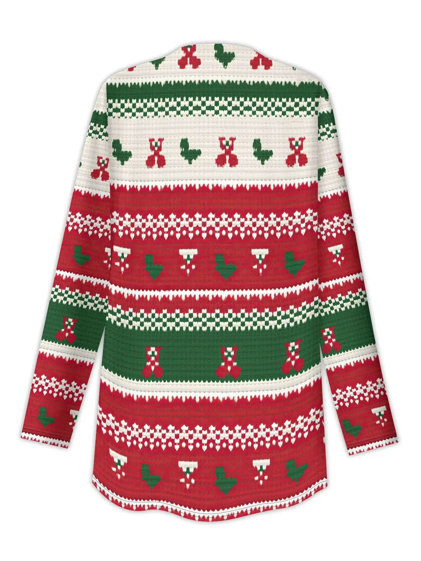 3D Christmas Cardigan With Stocking Ornament Print