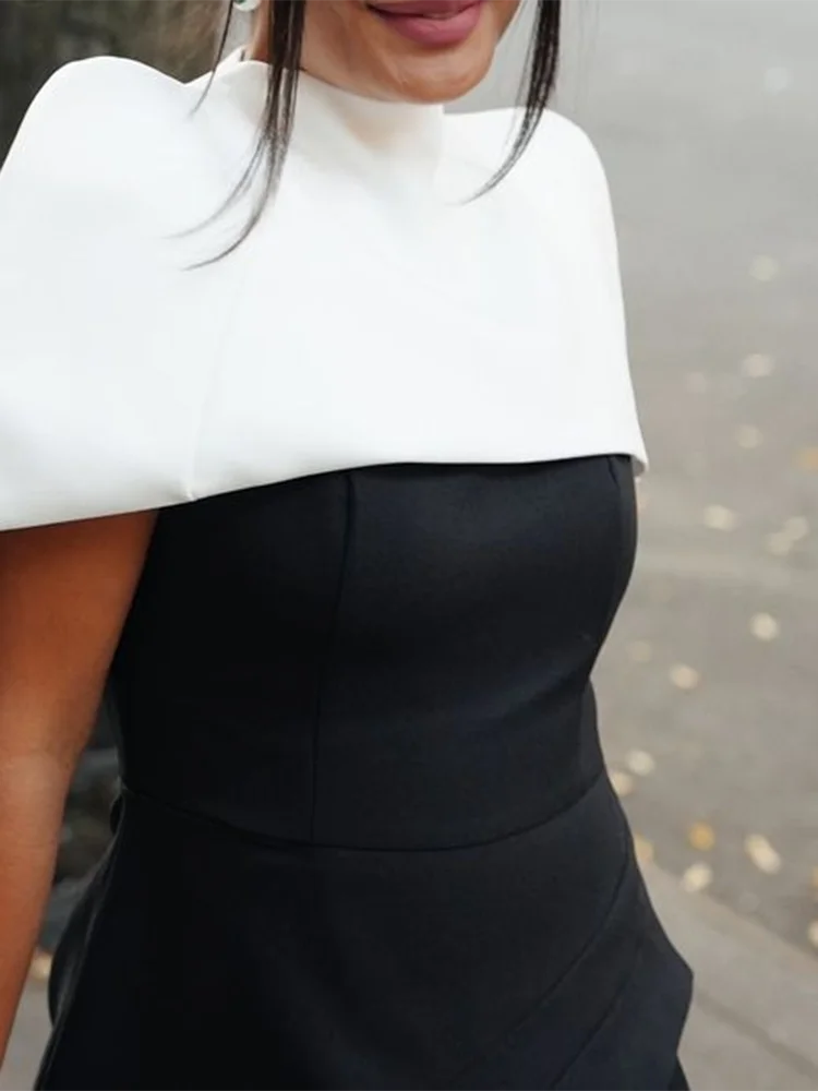 Elegant Sleeveless Long Dress With Square Collar High Waist