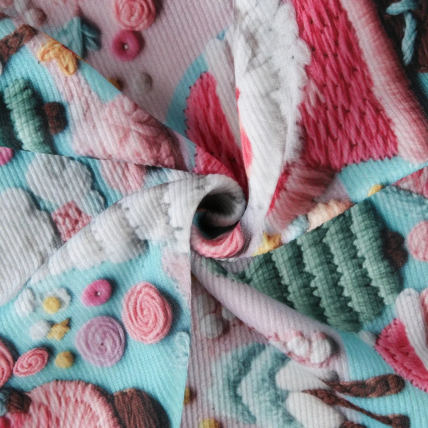 Christmas 3D PInk Santas Print Sweatshirt