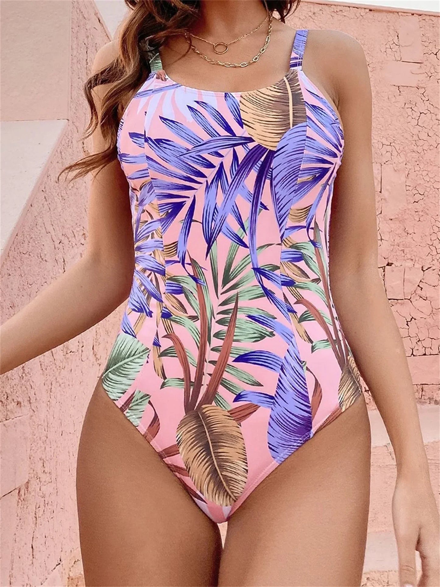 Tropical Cutout Swimsuit – One-Piece