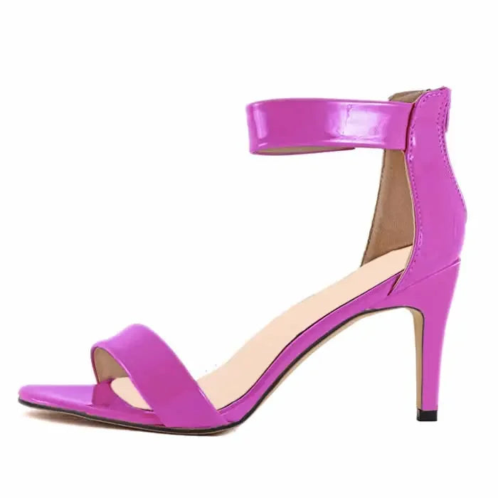 Open Toe 9cm Buckle Heel Sandals