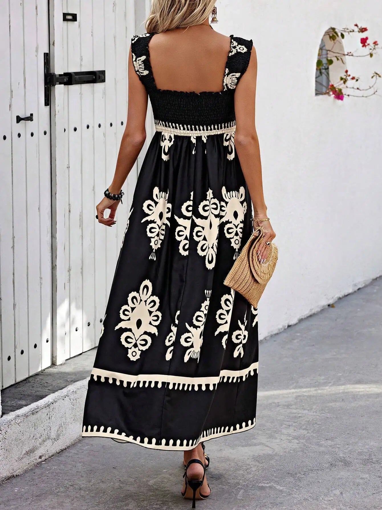 Summer Floral Spaghetti Strap Maxi Dress - Lightweight