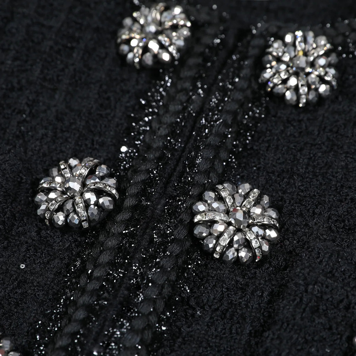 Luxury Double Breasted Crystal Bead Knit Evening Dress