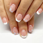 Jade Flower Natural Gradient Full Cover Short Nails