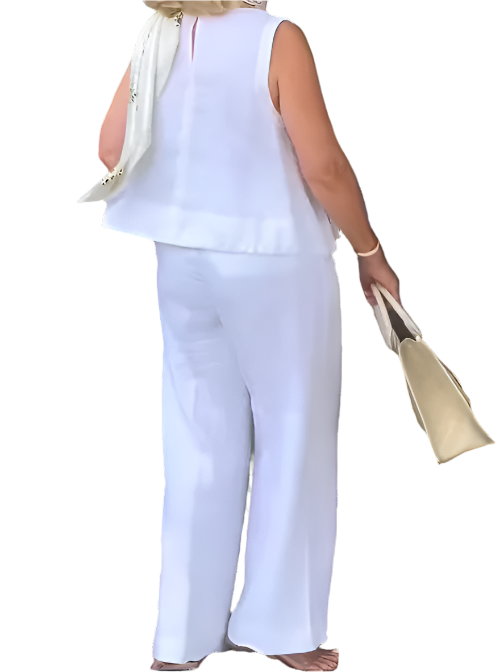 Women’s Summer 2-Piece Sleeveless Wide Leg Linen Set