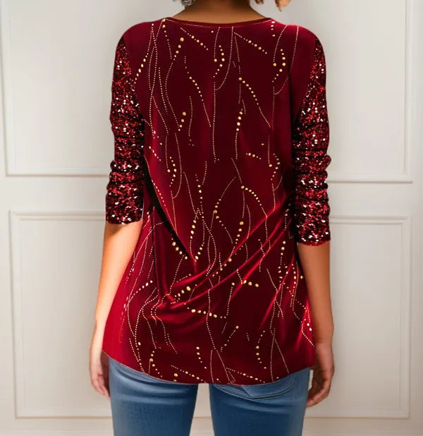 Printed Long Sleeve Tunic Shirt – Women’s Casual Fall Winter Top
