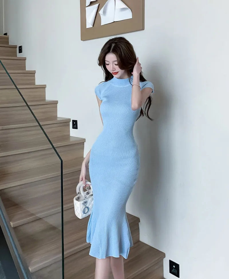 Midi Corset Dress for Women Knit Slim Fit Everyday Comfort