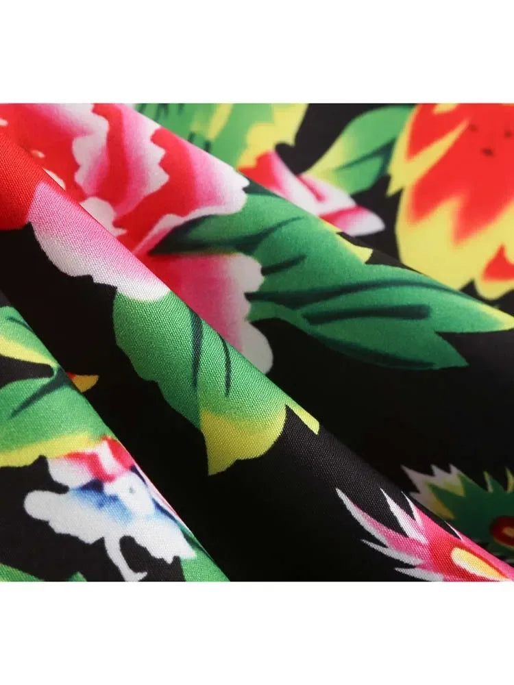 50s Floral Print Vintage Dress - Pinup Tea Party Ready