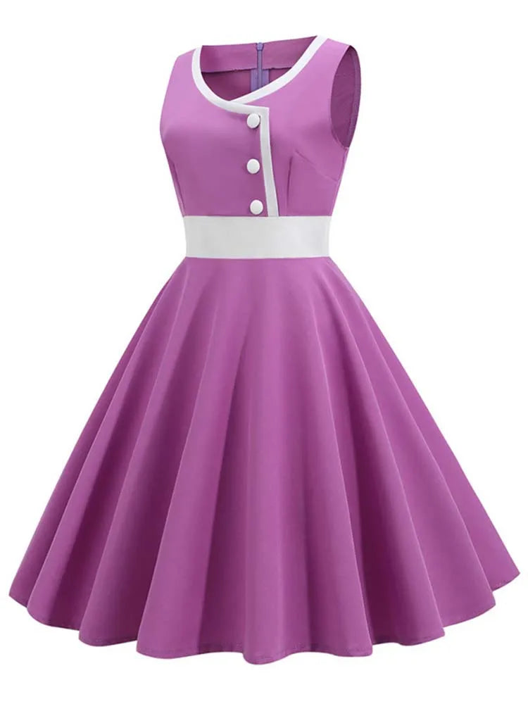 Vintage Rockabilly Summer Dress For Women - Flattering Fit