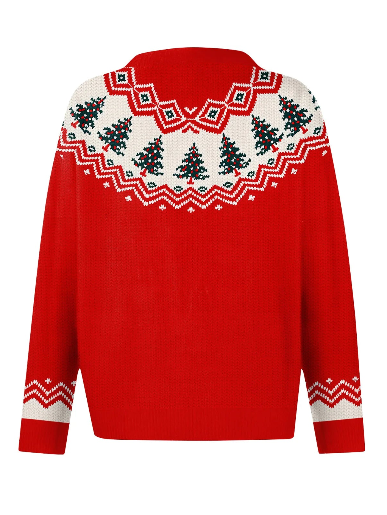Christmas Trees Printed Knitted Cardigan