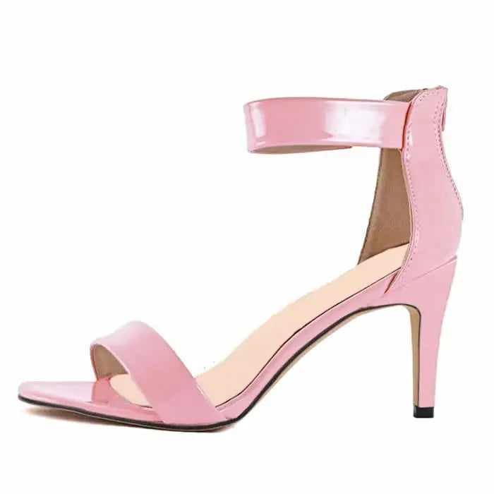 9cm Open Toe Heels Ankle Strap Sandals Buckle
