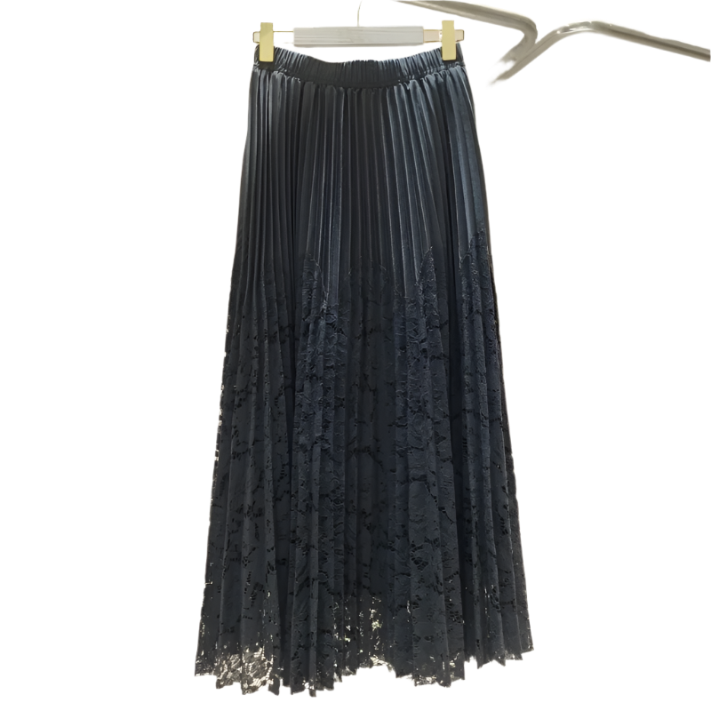 Contrast Color Lace Pleated Skirt – Sweet Spring Style