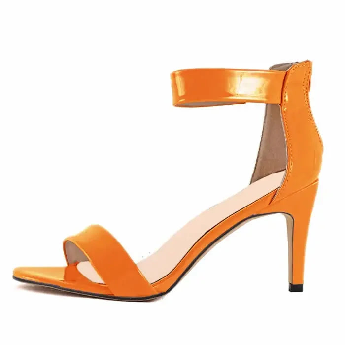 Open Toe 9cm High Heels Buckle Ankle Strap Sandals