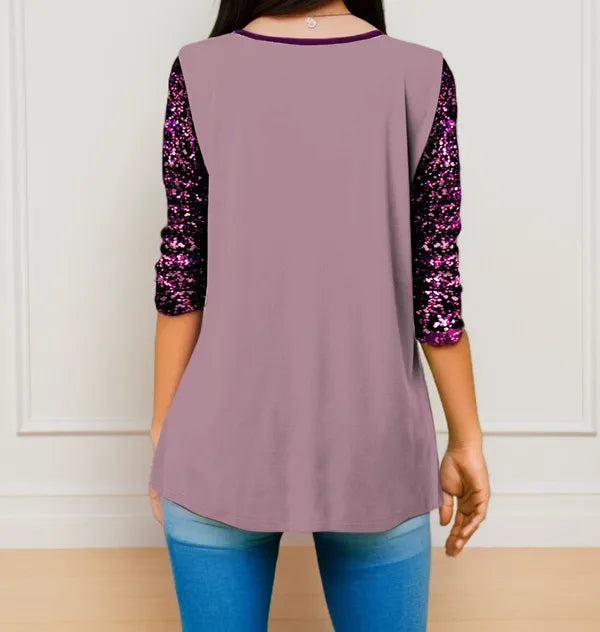 Printed Long Sleeve Tunic Shirt – Women’s Casual Fall Winter Top
