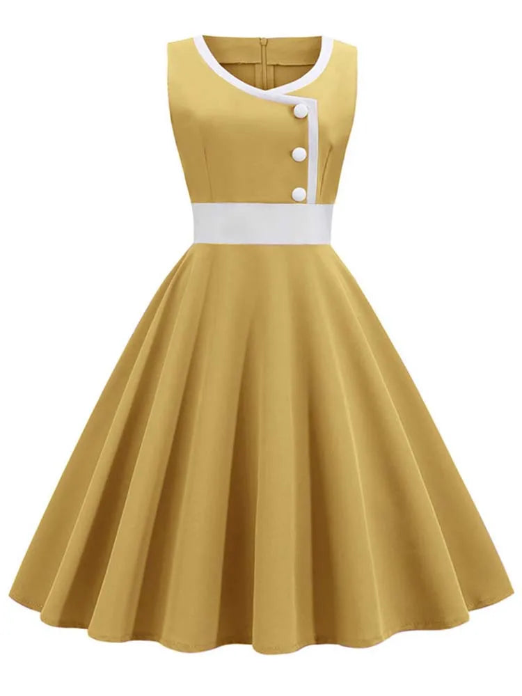 Vintage Rockabilly Summer Dress For Women - Flattering Fit