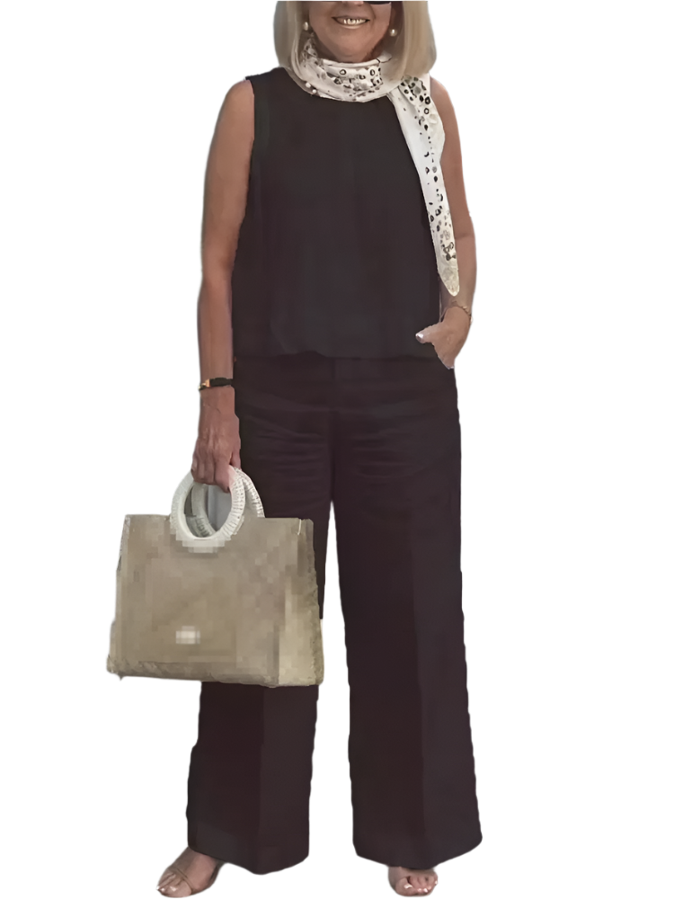 Women’s Summer 2-Piece Sleeveless Wide Leg Linen Set