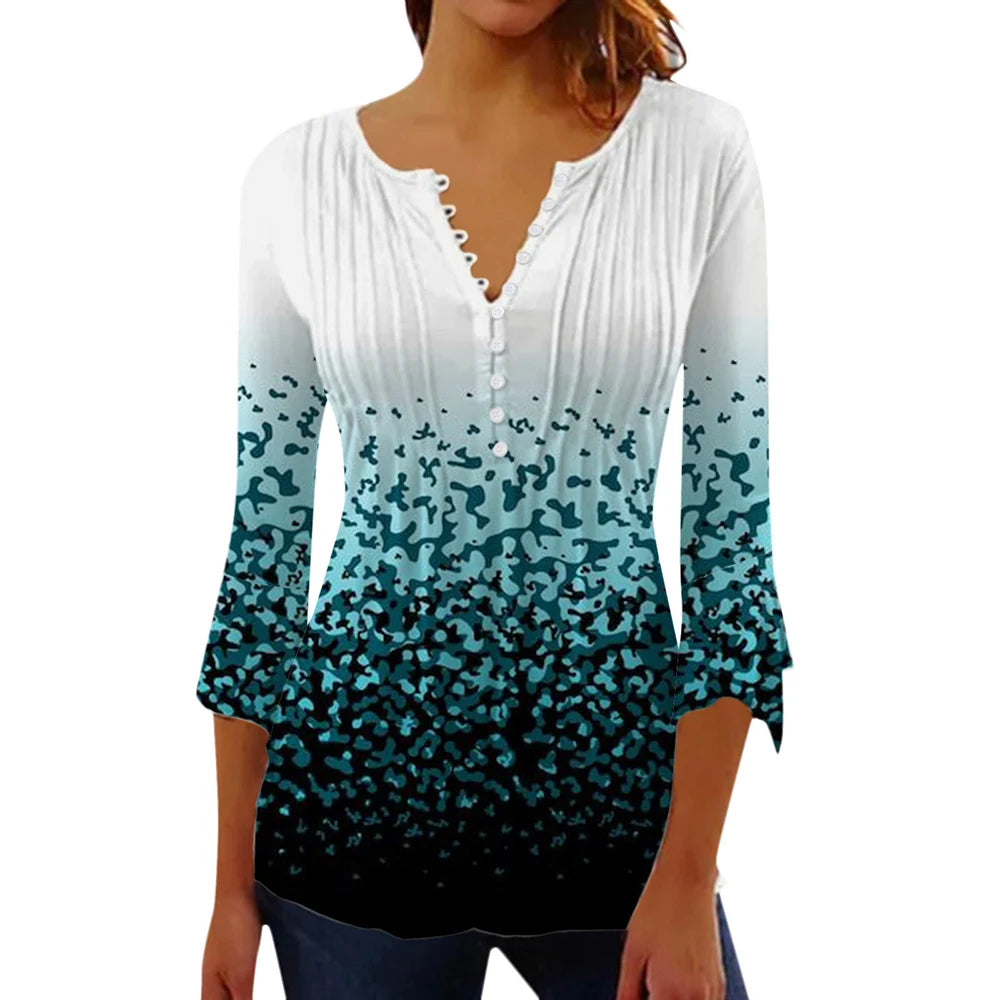 Women’s V-Neck Summer Shirt – Casual Streetwear Top