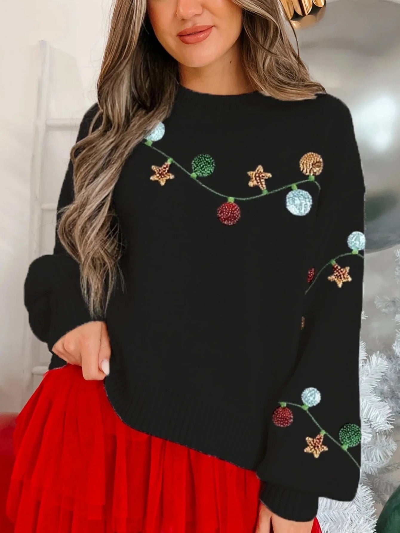Christmas Sequins Embroidered Sweater