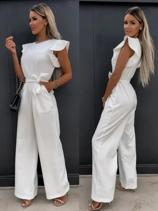 Women's Wide Leg Jumpsuit | Polyester Broadcloth | Relaxed Fit