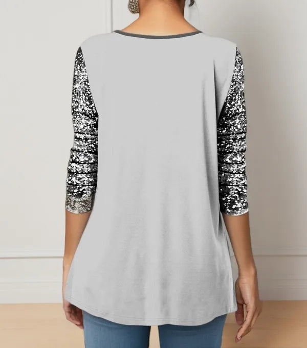 Printed Long Sleeve Tunic Shirt – Women’s Casual Fall Winter Top