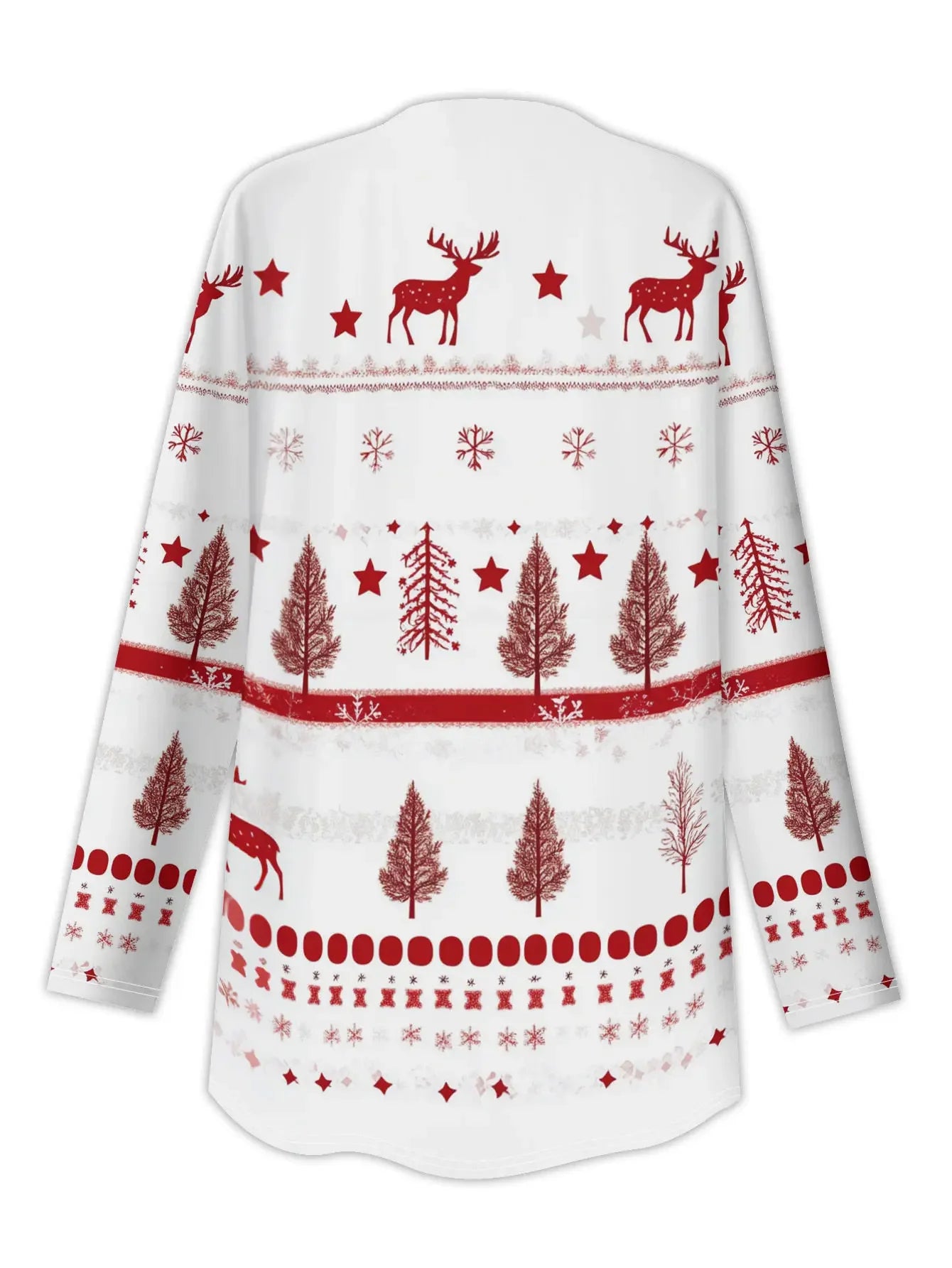 3D Reindeer Christmas Tree Cardigan For Cozy Holiday Look