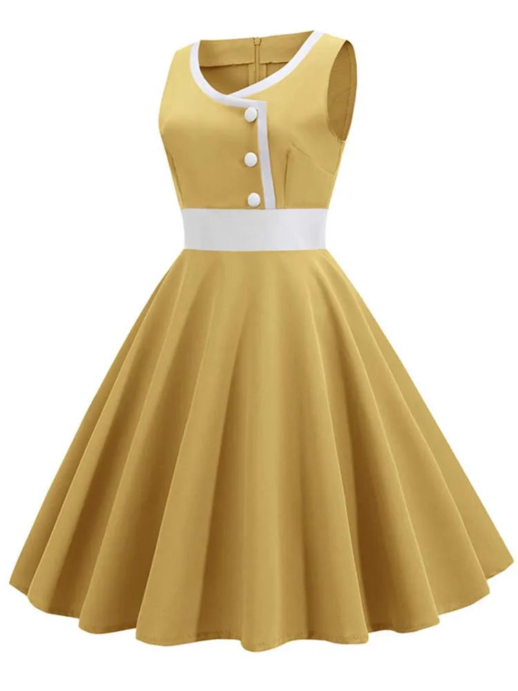Vintage Rockabilly Summer Dress For Women - Flattering Fit