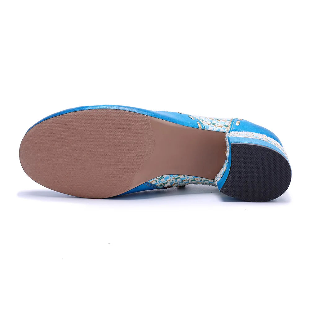 Jacquard Leather Ethnic Shoes – Big Size Elegant Summer Flats