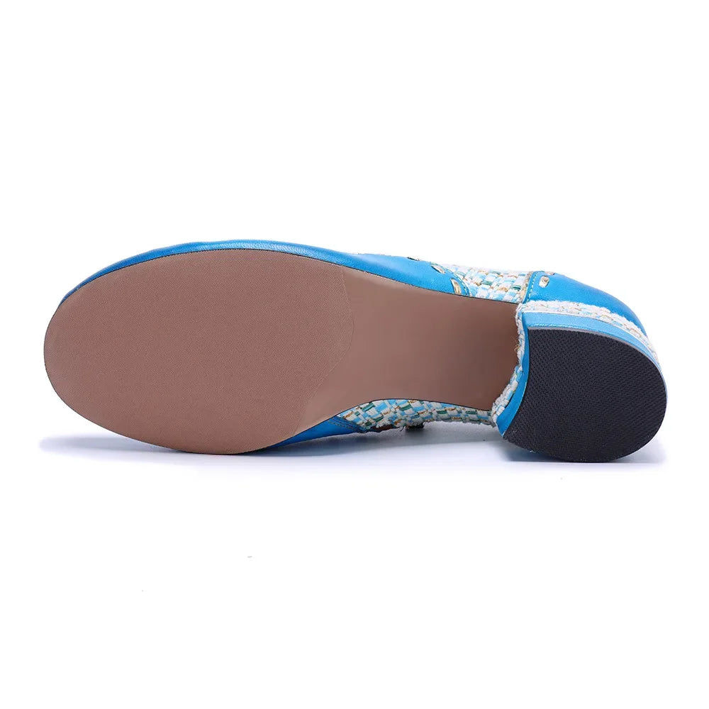 Jacquard Ethnic Leather Flats Big Size Summer Comfort Shoes
