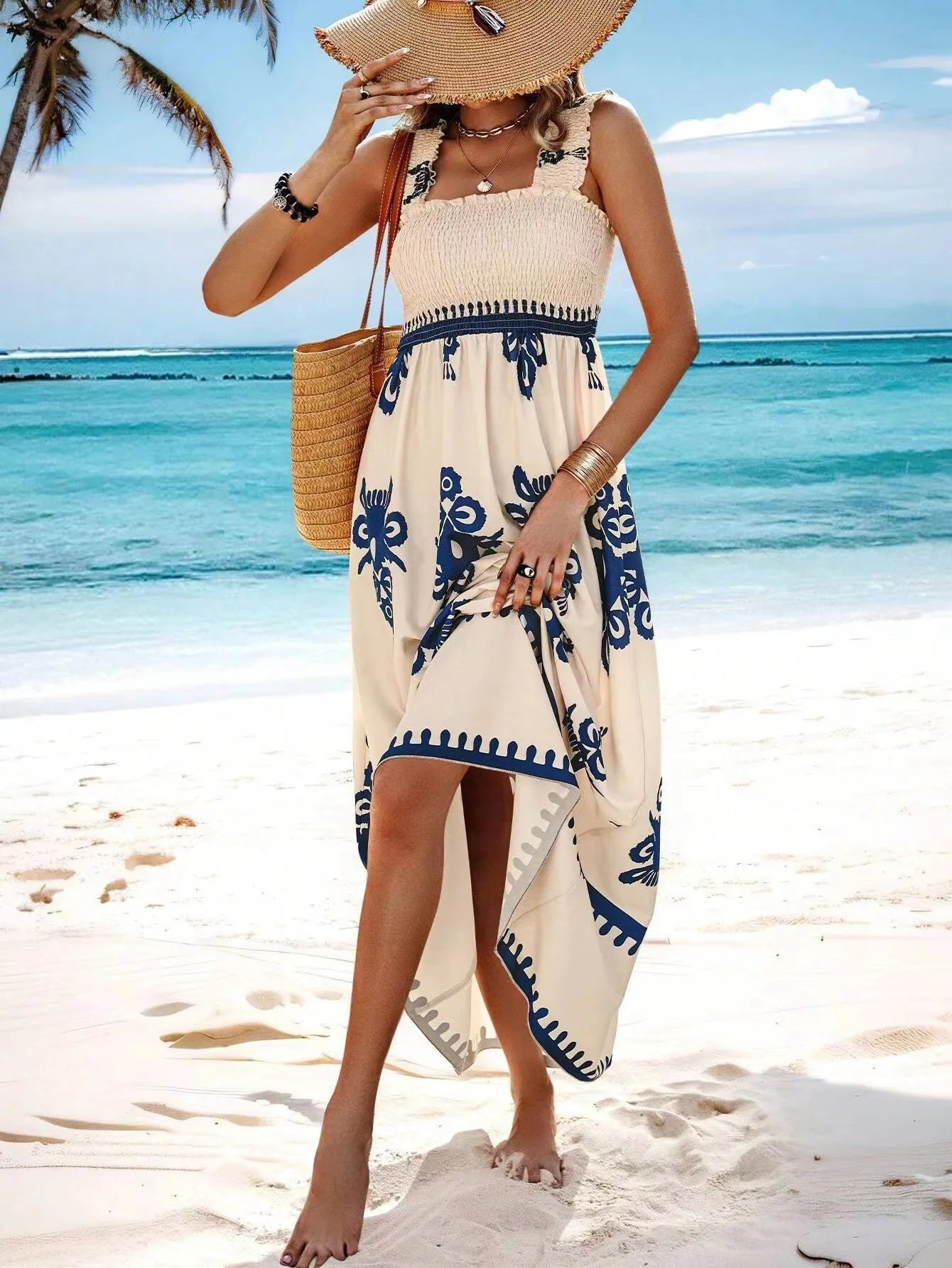 Summer Floral Spaghetti Strap Maxi Dress - Lightweight