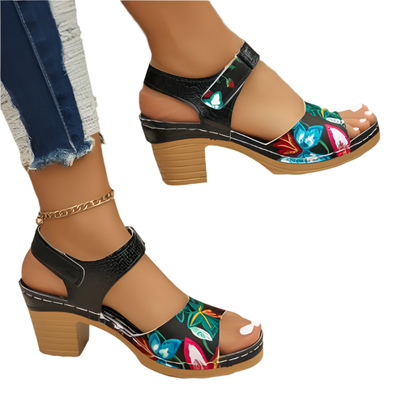 Peep Toe Chunky Heel Sandals – Summer Gladiator Platform Shoes