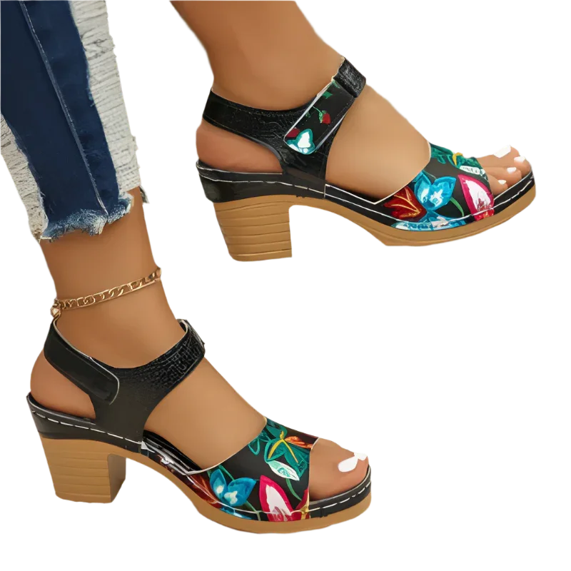 Peep Toe Chunky Heel Sandals – Summer Gladiator Platform Shoes