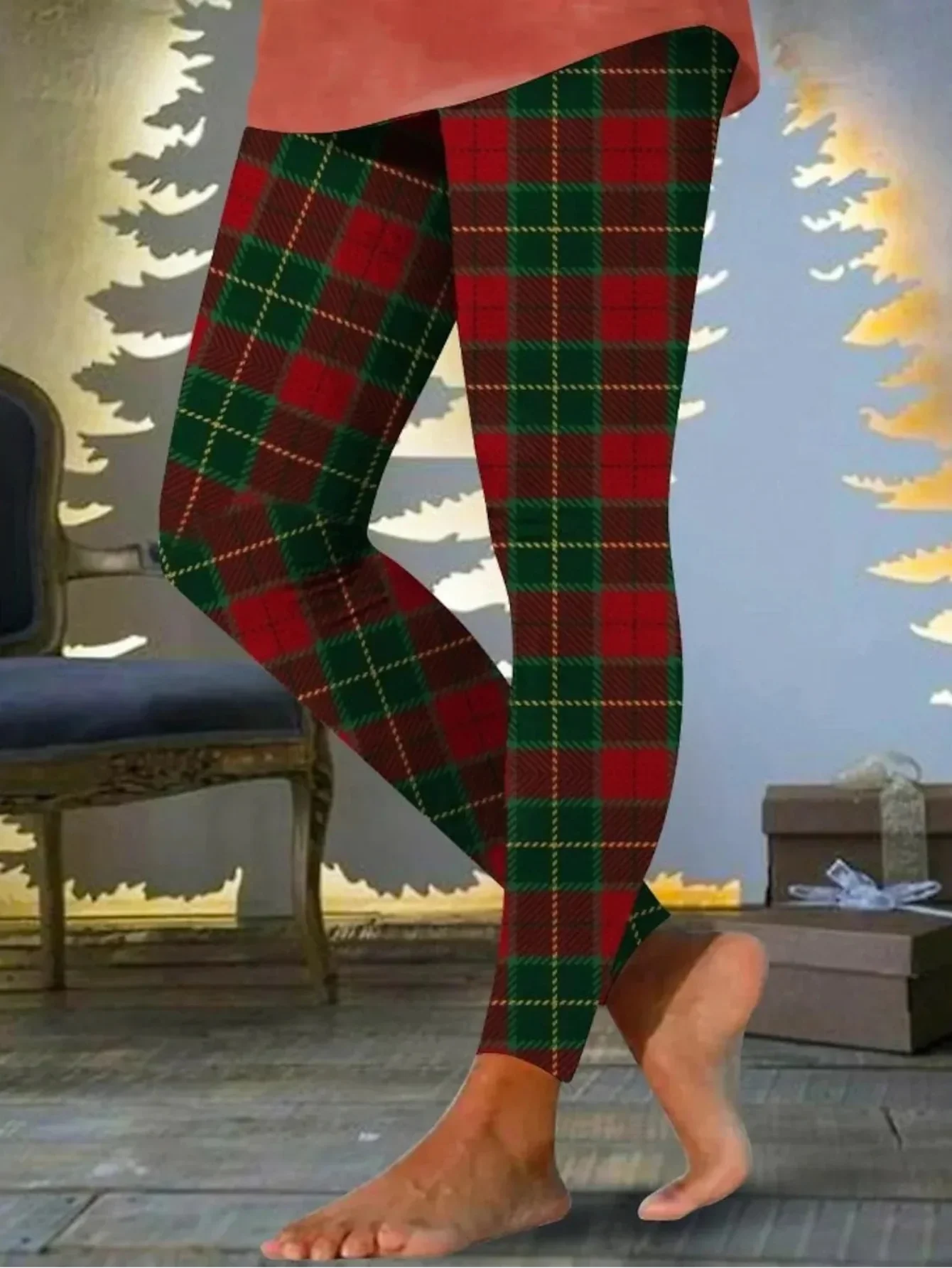 Christmas Plaid Vintage Leggings