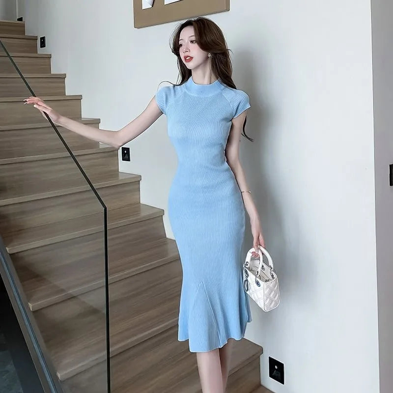 Midi Corset Dress for Women Knit Slim Fit Everyday Comfort