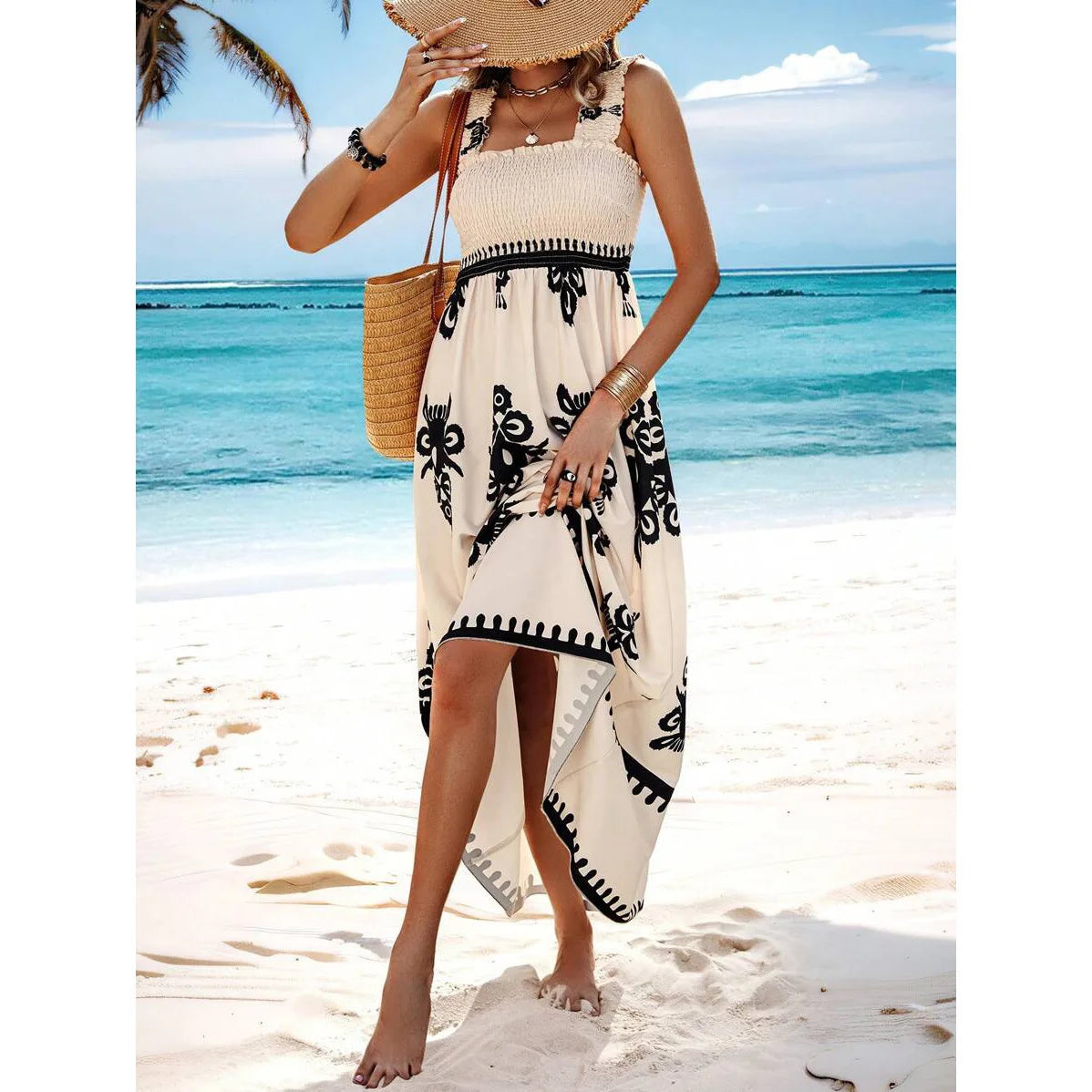 Summer Floral Spaghetti Strap Maxi Dress - Lightweight