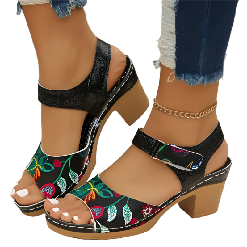 Peep Toe Chunky Heel Sandals – Summer Gladiator Platform Shoes