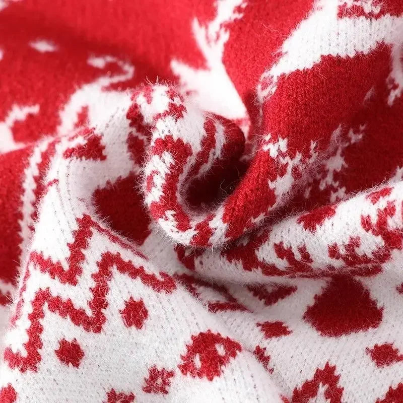 Red & Blue Christmas Knit Pullover Sweaters