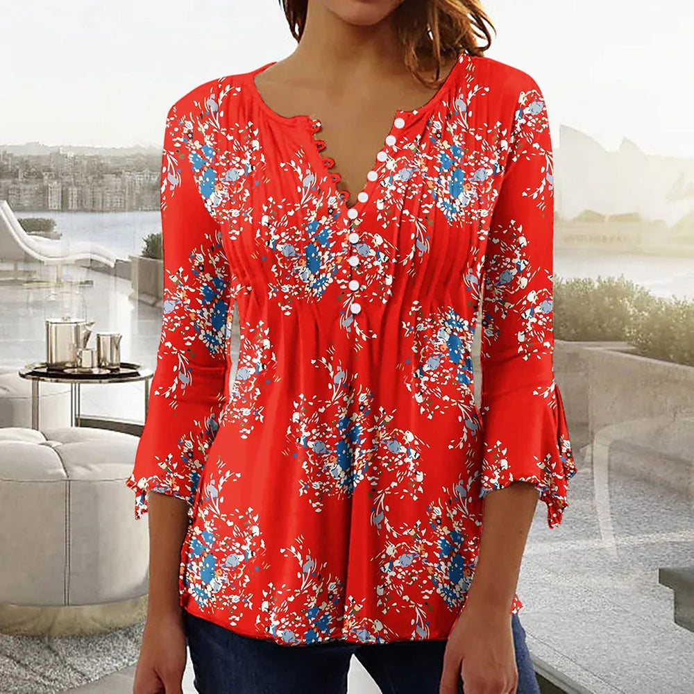 Butterfly Graphic V-Neck Tee – Short Sleeve Women’s Pullover
