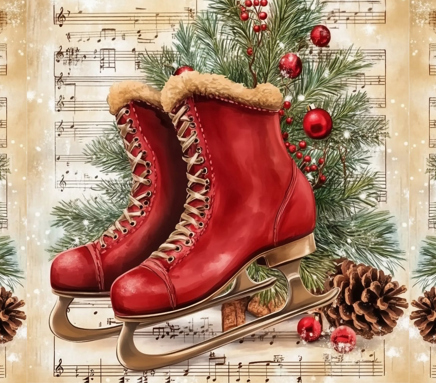 Vintage Red Ice Skates | 40 oz Tumbler