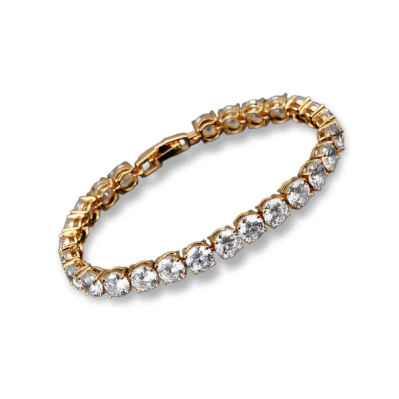 White Gold CZ Crystal Tennis Bracelet