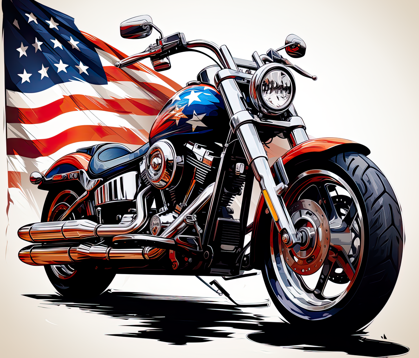 American Flag & Motorcycle 40 oz Tumbler
