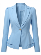 Sky Blue Long Sleeve Blazer