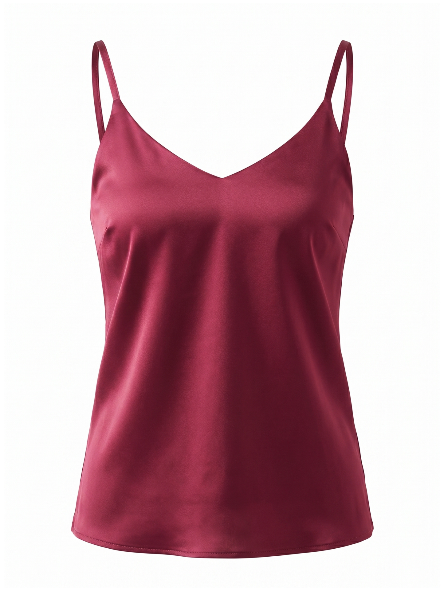 Wine Red Satin Spaghetti Strap Camisole