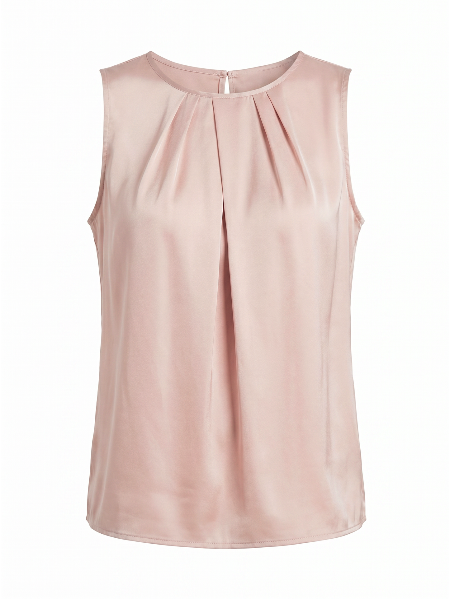 Beige O Neck Sleeveless Casual Polyester Broadcloth Top