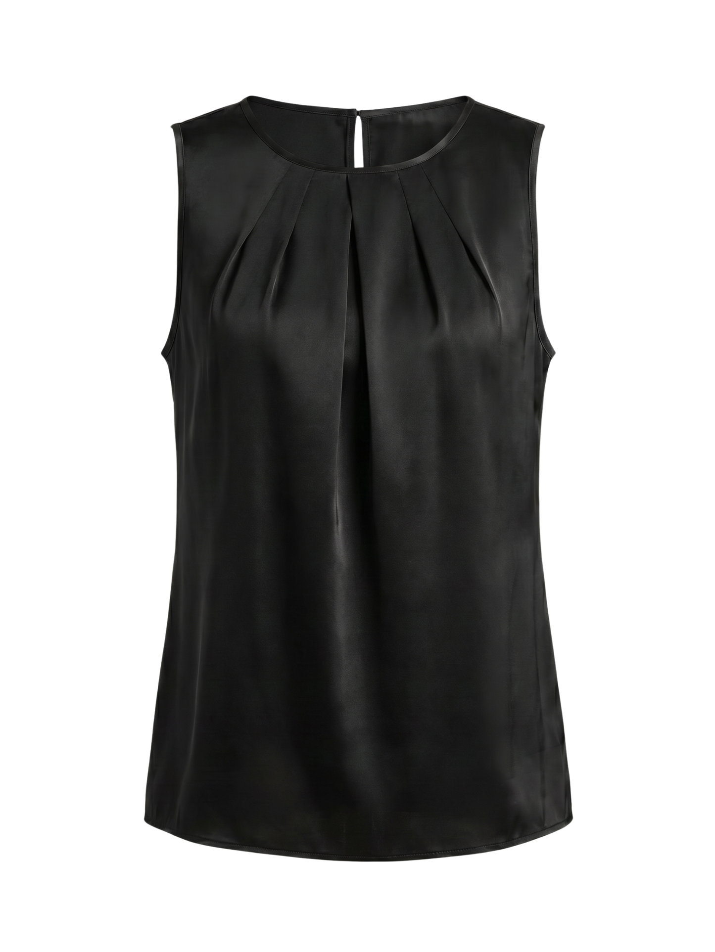 Black Casual  Summer Sleeveless  Broadcloth Top
