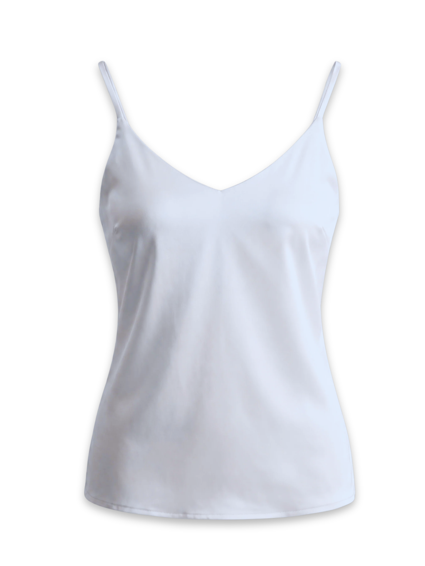 White Satin Spaghetti Strap Camisole Top