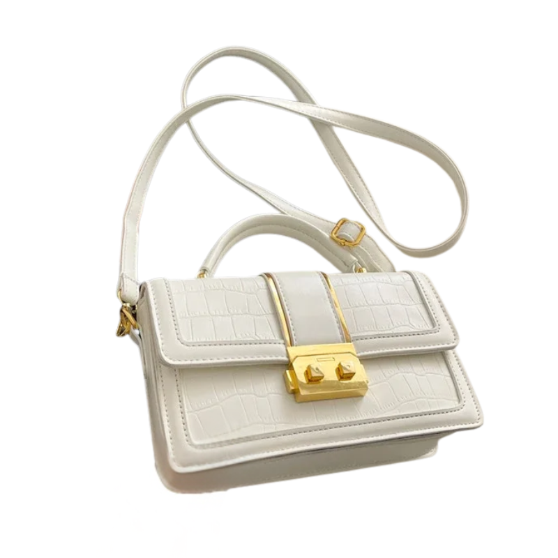 White Crossbody Bag With Flap Pocket