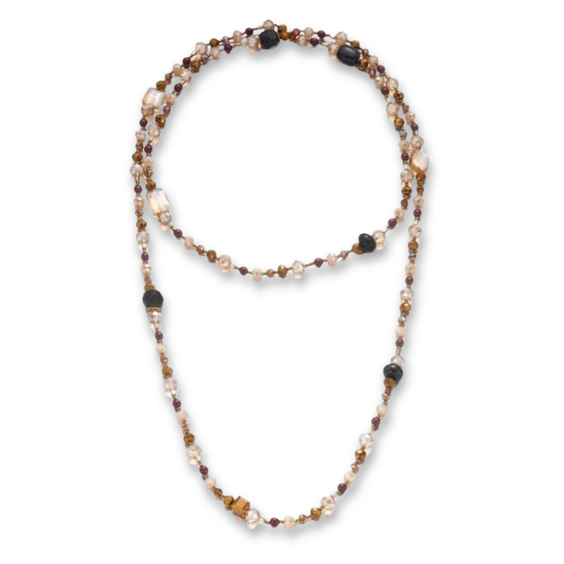 Vintage Pearl Crystal Boho Necklace