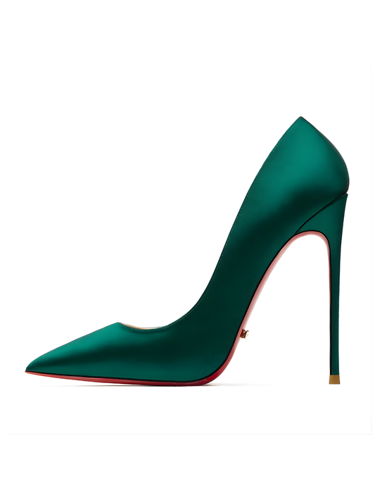 Elegant Green Pointed Toe High Heels