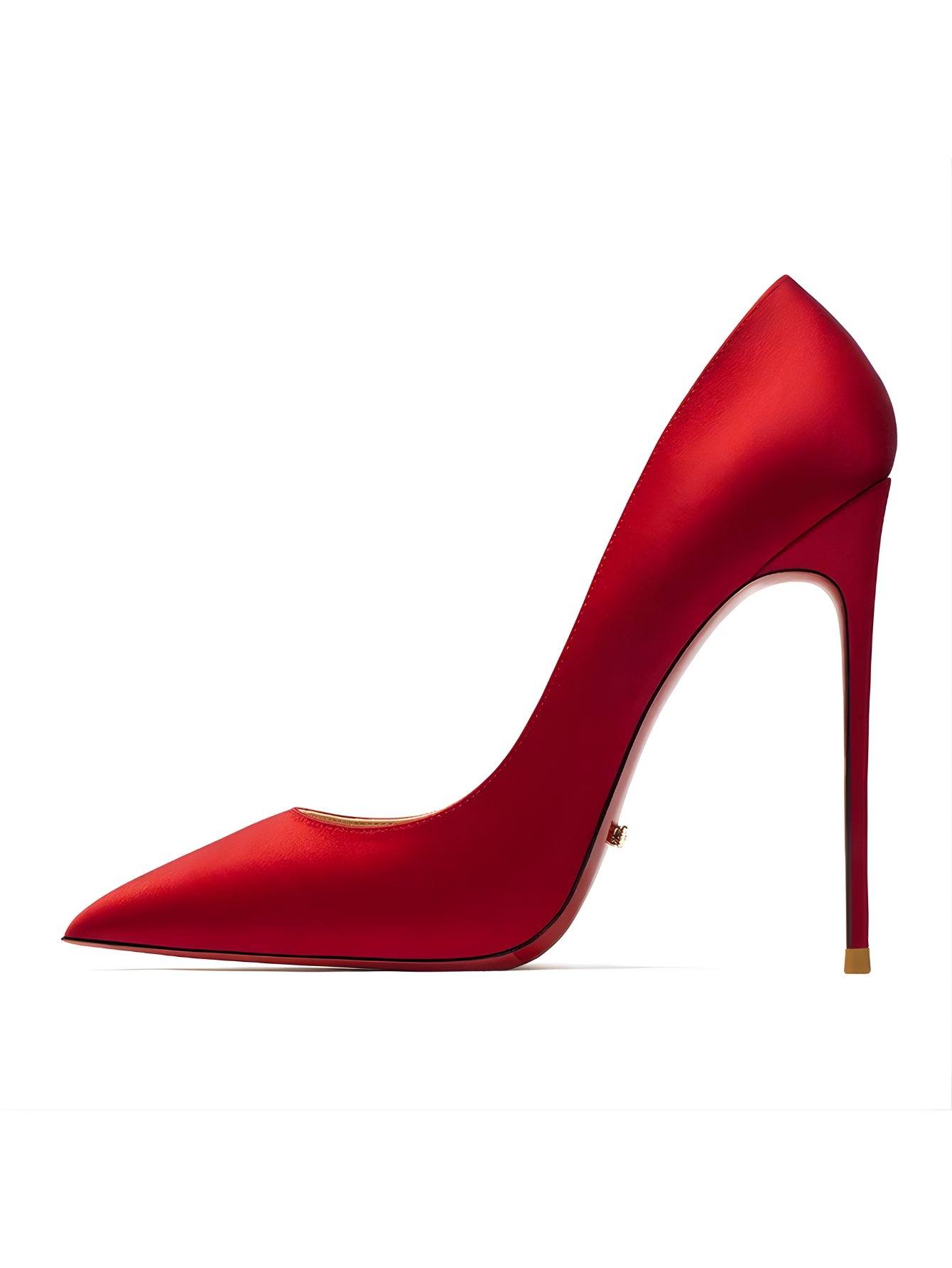 Elegant Red Pointed Toe Silk High Heels