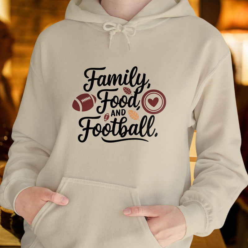 Family Food and Football | Women's Thanksgiving Hoodie